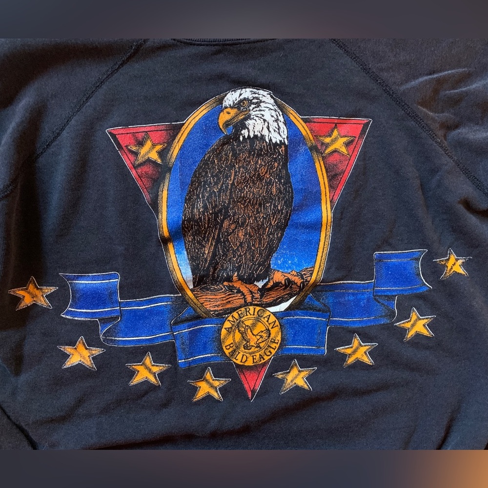 Vintage 70’s sweatshirt with eagle and stars - Picture 4 of 4